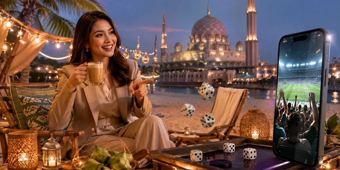 Permainan dadu bergaya Hari Raya di Putrajaya dengan suasana perayaan yang meriah